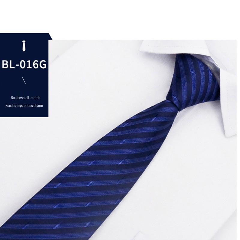 Men's Easy Pull Blue Striped Business Tie