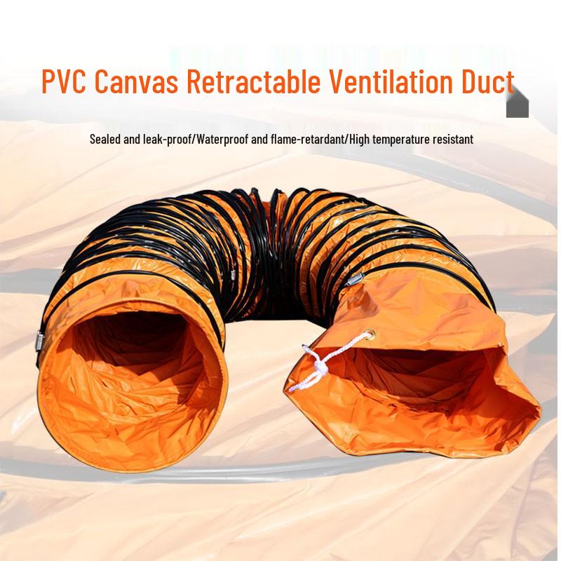 Thickened PVC Retractable Ventilation Duct: Flame Retardant, Acid & Alkali Resistant, High-Temperature Waterproof Exhaust Hose for Kitchen & Toilet.