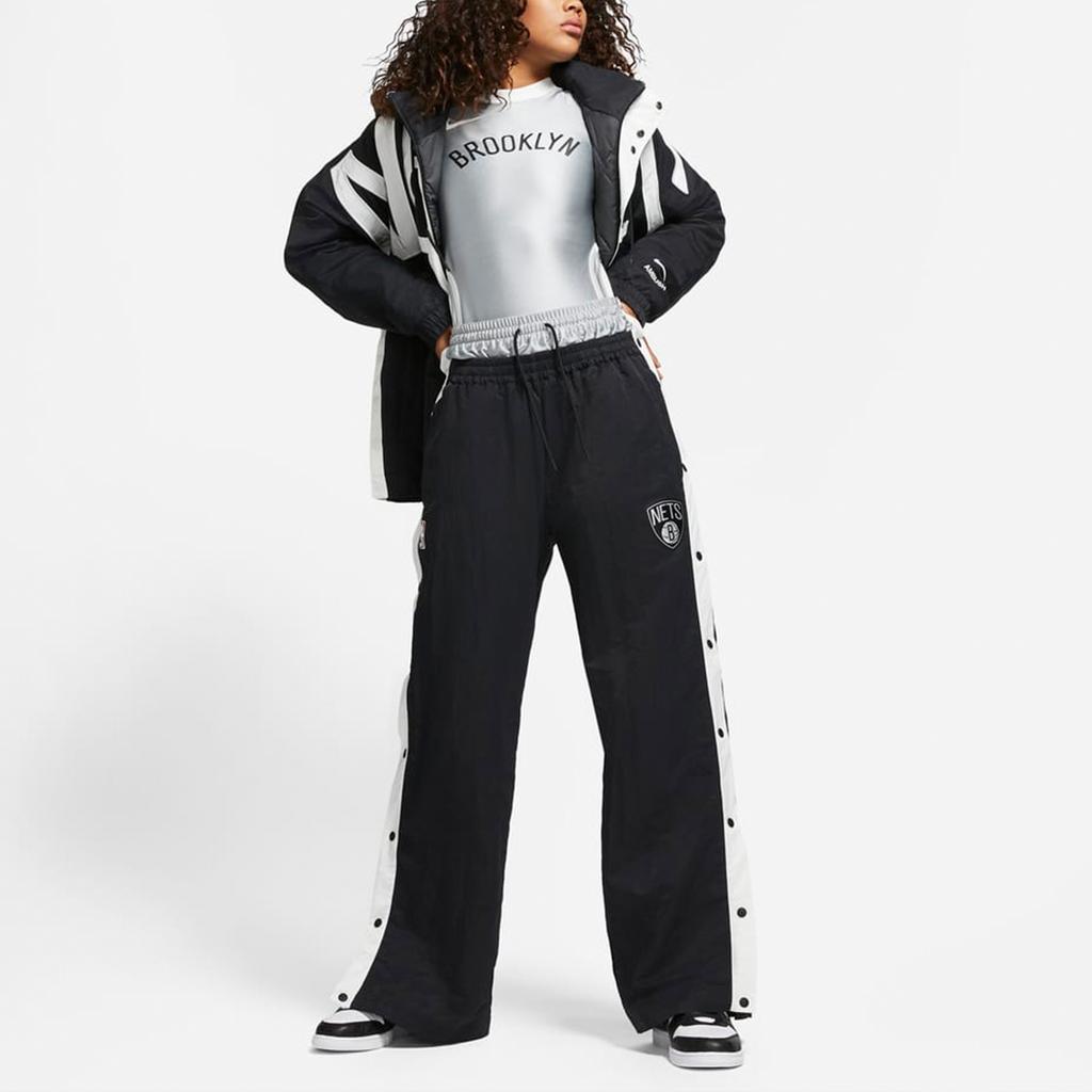 Nike Ambush X NBA Brooklyn Nets Letter Print Patchwork Pullover Sweatshirt Women Tops Silver DB9569-077