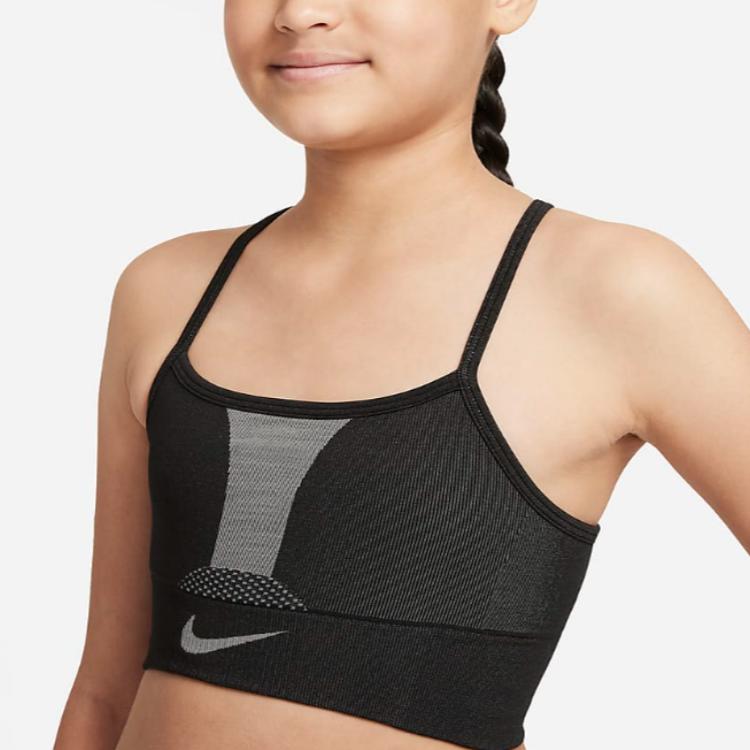 Nike Dri-FIT Indy Logo Color Block Sports Tank Top Kids Tops Black DD7958-010