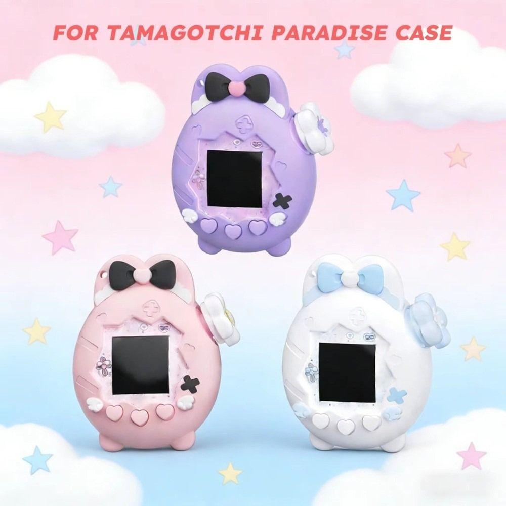 Cute Bunny Shape Silicone Protective Cover with Panel Sticker Pendant Knob Cover Decorative Cover for Tamagotchi Paradise
