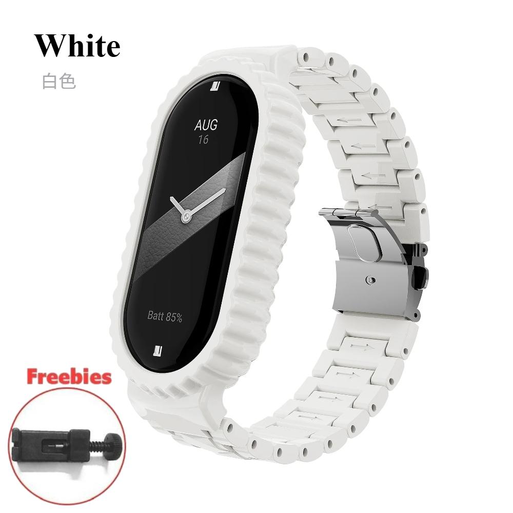 Strap+Case For Xiaomi Mi Band 10 Strap Resin Replaceable Bracelet Wristband for Mi Band 9 8 7 Belt Mi Band 6 5 4 3  Strap
