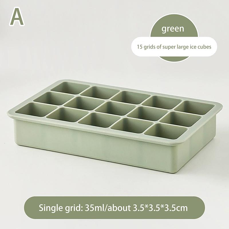 6/15 Grid Big Ice Tray Mold Giant Jumbo Large Food Grade Silicone Ice Cube Square Tray Mold Diy Ice Maker Ice Cube Tray With Lid