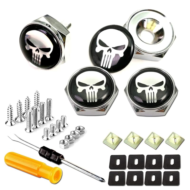 Aootf Anti Theft License Plate Screws- Black Bolts For Locking Car Tag, Frame And Cover, Mounting Hardware Kit For Front/Rear, M6 Stainless Steel