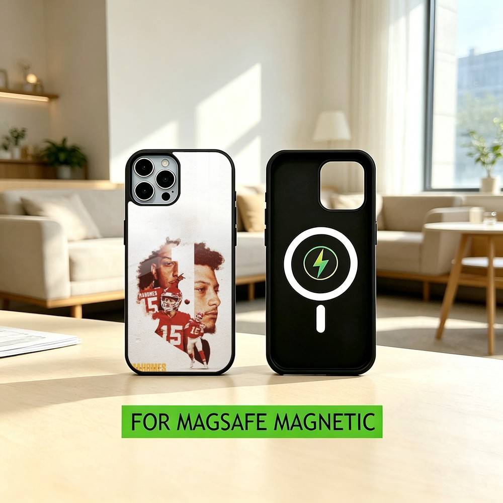 American Football P-Patrick M-Mahomes Phone Case For iPhone17,16,15,14,13,12,11 Plus,Pro Magnetic For Magsafe Wireless Charging