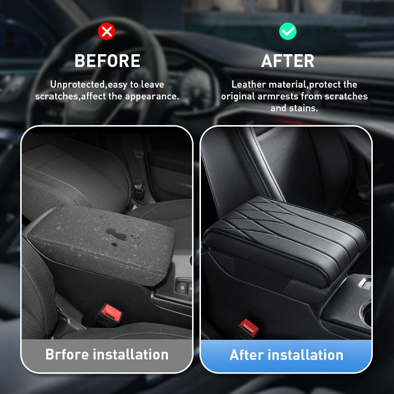 Car Strip Armrest Cushion Mat Auto Center Console Pad Memory Foam Armrest Box Hand Rest Pillow Universal Fit for Most Vehicles