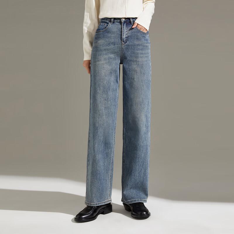 

Tatu Women s Retro Washed Straight Leg Jeans L