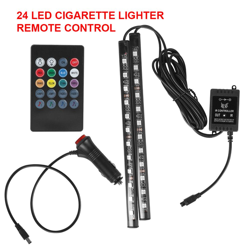 Automotive Interior Decorative Lights LED Car Foot Light 24/36/48/72 LED Atmosphere Lamp Ambient Lamp Remote/Voice Control