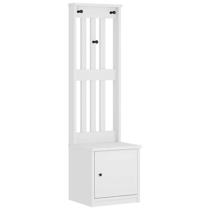 VidaXL Portemanteau SANDNES blanc 45x40x159,5 cm bois massif pin, banc de couloir, meuble de rangement de couloir 4010486
