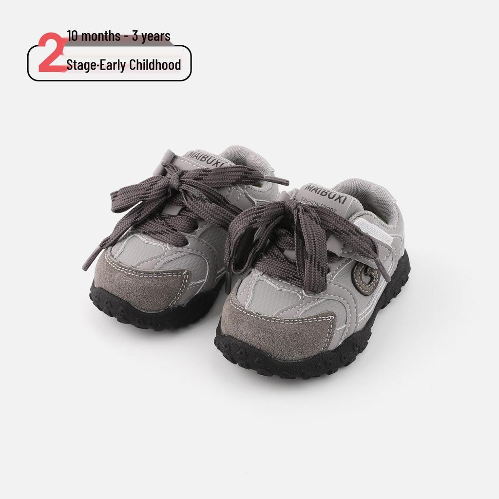 Baby Soft-Soled Color-Block Pre-Walking Sports Shoes for Toddlers - Korean Style, Unisex