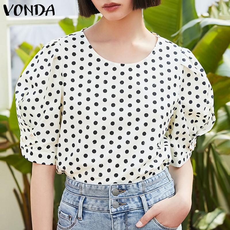 

Летний женский топ VONDA с ​​круглым вырезом и объемными рукавами H Fit