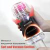 Male Masturbator Cup Soft Pussy Transparent Vagina with Red Ball Sex Toys for Men
