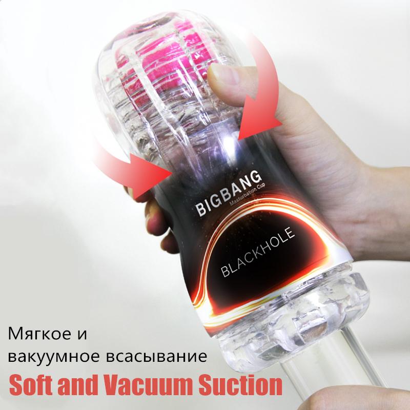 Male Masturbator Cup Soft Pussy Transparent Vagina with Red Ball Sex Toys for Men
