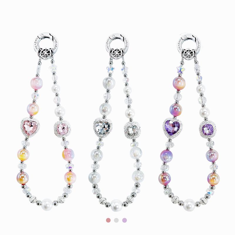 ATB Purple Butterfly Pearl Phone Chain Romantic Gift Customizable Wholesale Metallic&Bead