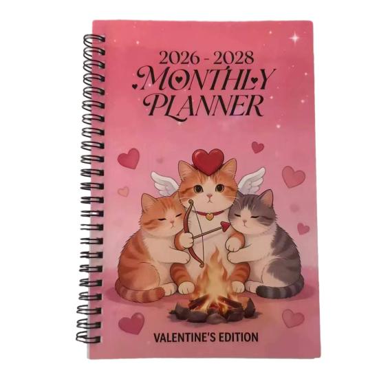 2026-2028 Månedlig Planlegger 3-års Planlegger Bok Jan. 2026 - Des. 2028 36-måneders kalender med tvillingtrådbinding for skolearbeid