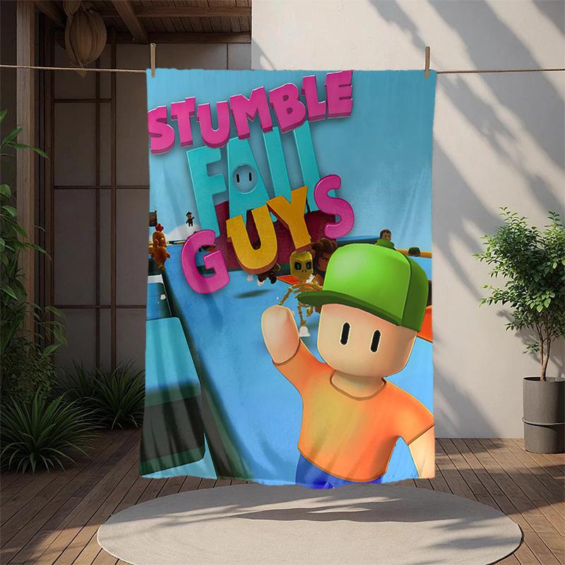 Stumble Guys Flannel Blanket Soft Warm All-Season Throw, Design for Camping, Car Travel, Hiking Sofa, Bed, Office Perfect Gift for Parties
