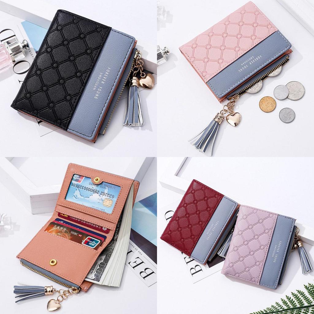 Stylish Women's Cute Embossed Pu Leather Wallet With Tassel Zippers And Coin Pocket