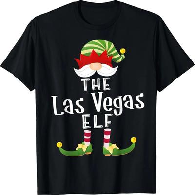 Las Vegas Elf Group Christmas Funny Pajama Party T-Shirt
