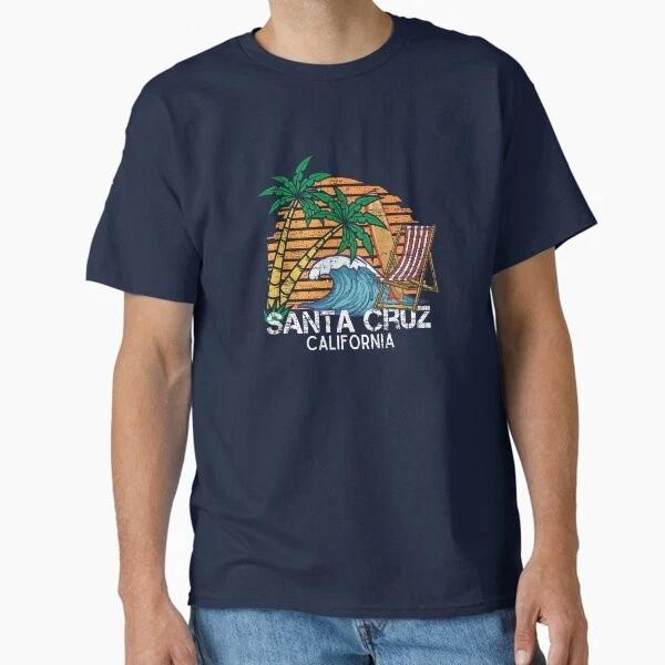 Vintage Santa Cruz California Beach Surf Retro S Made In UsaAus TShirt S2xl S