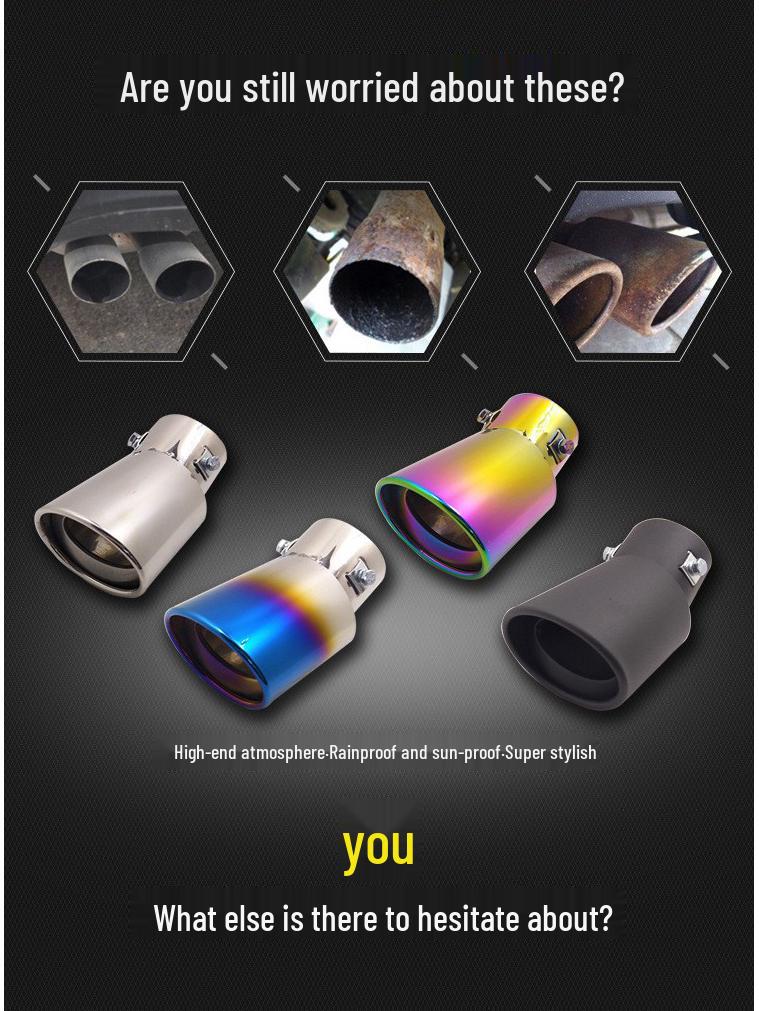 Buick Excelle, Nissan Bluebird, Ford Focus Titanium Gold Stainless Steel Exhaust Tailpipe Sleeve