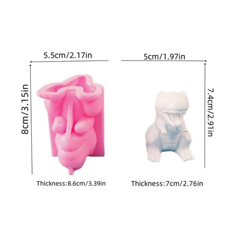Dinosaur Candle Molds for Crafting Candle Gypsum Decorations Epoxy Resin Casting Craft Project