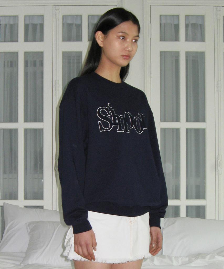 SINOON Boucle Logo Sweatshirt (Navy)