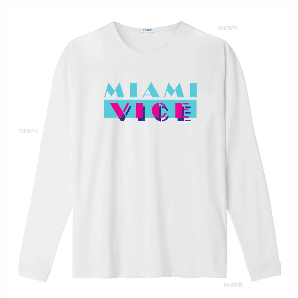 Miami Vice Mens T Shirt OG Logo Top S 2XL Official Retro Style Print Fashionable Streetwear Vintage Washed Stretched Slightly