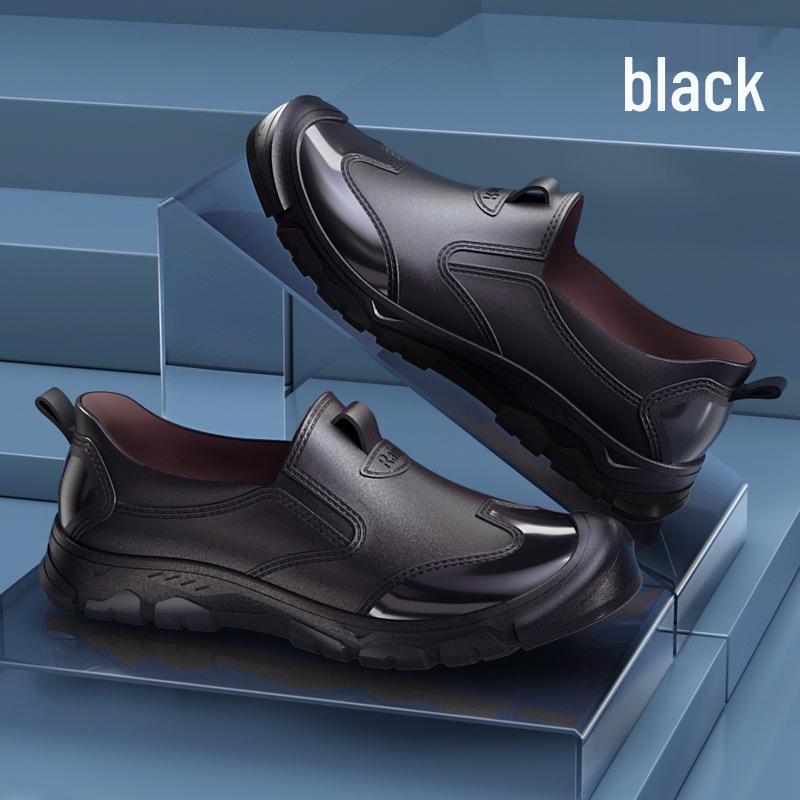 

Мужские водонепроницаемые резиновые сапоги-слипоны в корейском стиле - Нескользящие, удобные, низкие забродные ботинки для путешествий на открытом воздухе 41