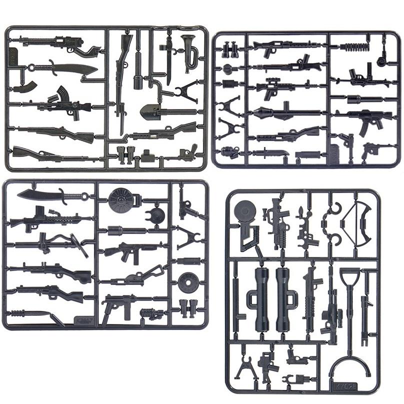 City Mini Action Figures Military WW2 Weapon Guns Soldier MOC SWAT Army Police German 98K Parts Constructing Bricks Playthings Brinquedos