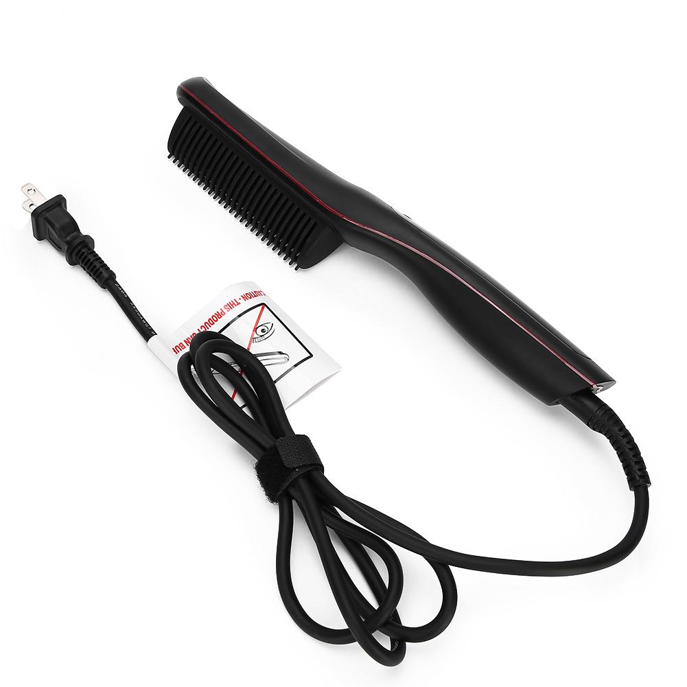 Electric Hair Straightener Comb Anti Scald Beard Straightener Brush  (Black )