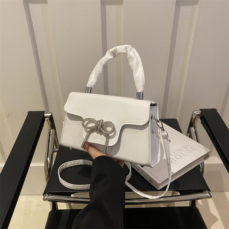 Fashion Korean Style Simple and Fashionable Pleated Handbag for Spring and Summer New Style Crossbody Bag Small Square Bag