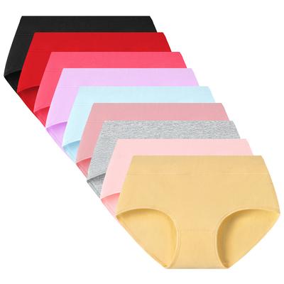 Einfarbige Mid-Waist Unterwäsche Reine Baumwolle Damen Große Größe Damenunterwäsche Reine Baumwolle Bequeme Damenunterwäsche