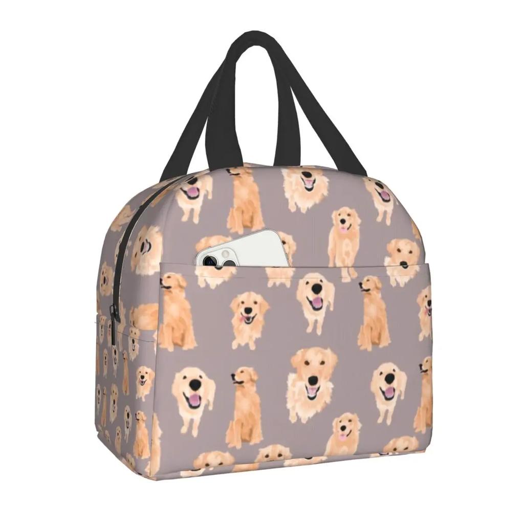 Chihuahuas Valentines Thermal Insulated Lunch Bags Women Cute Dog Puppy Portable Lunch Tote for Work School Travel Food Box
