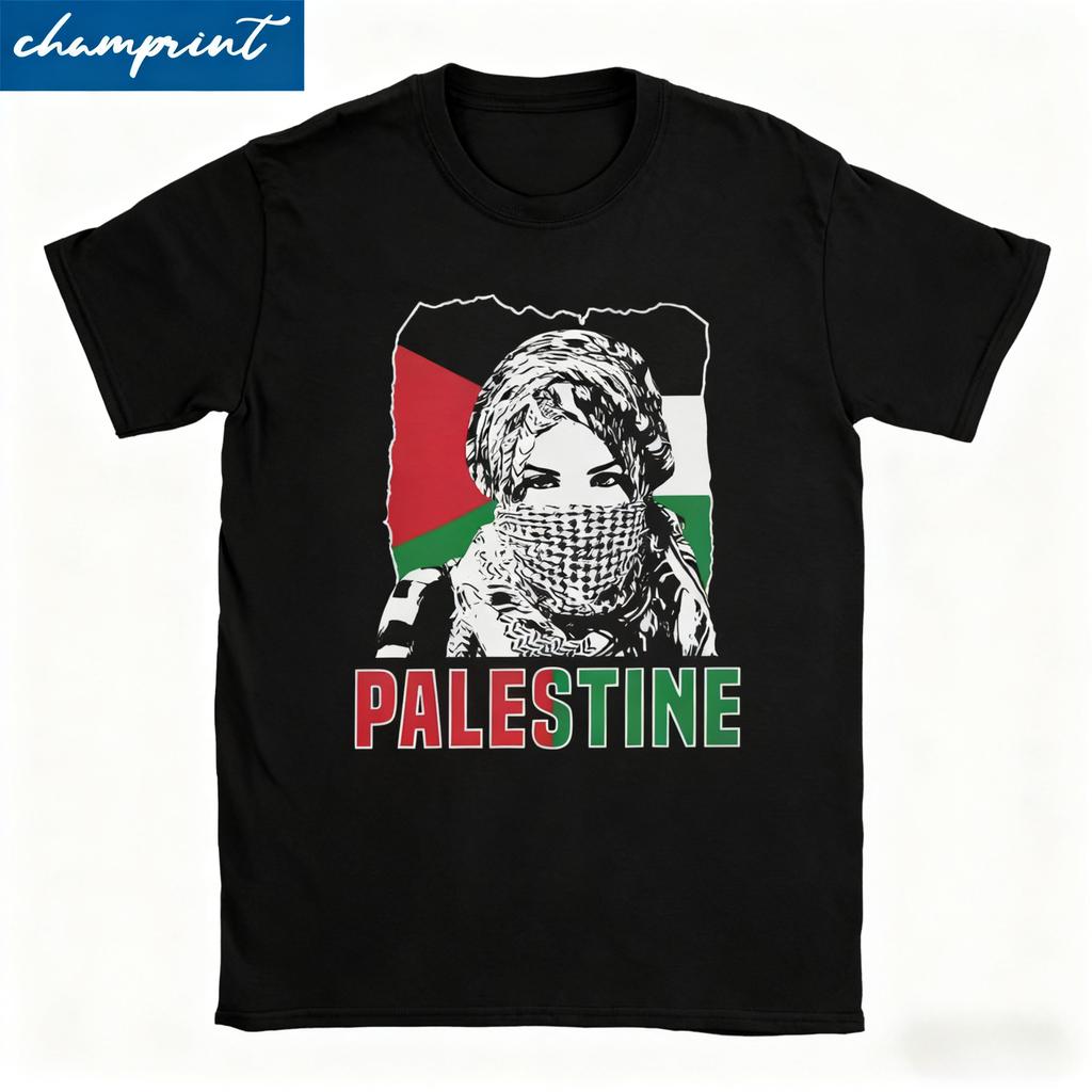 Pánské Dámské Šemag Palestinská Trička Arabská Hatta Kufiya Keffiyeh Bavlněné Topy Vtipná Trička s Krátkým Rukávem a Kulatým Výstřihem Párty Trička