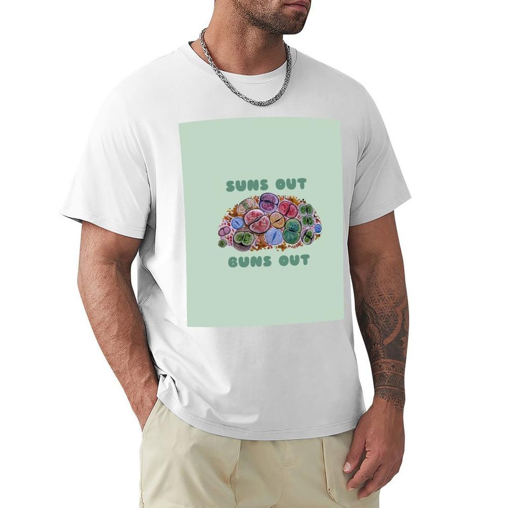 Lithops suns out buns out Succulents TShirt summer 2025 aesthetic clothes t shirts men