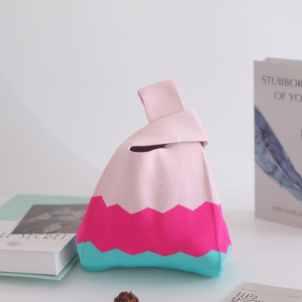 Trendy Knit Bucket Bag For Women Soft And Spacious Tote Bag With Eye-catching Patterns Ideal For Daily Wear And Gifts