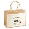 Beach Bag - PLANETEE - Jute with Pocket A Laura of Love's Bazaar - Natural Cotton - 43x33 Cm - Shoulder Straps