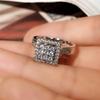 Exquisite Square Wedding Ring For Women With Silver Color Clear Cubic Zirconia Newly Designed Lady's Finger Rings Bands