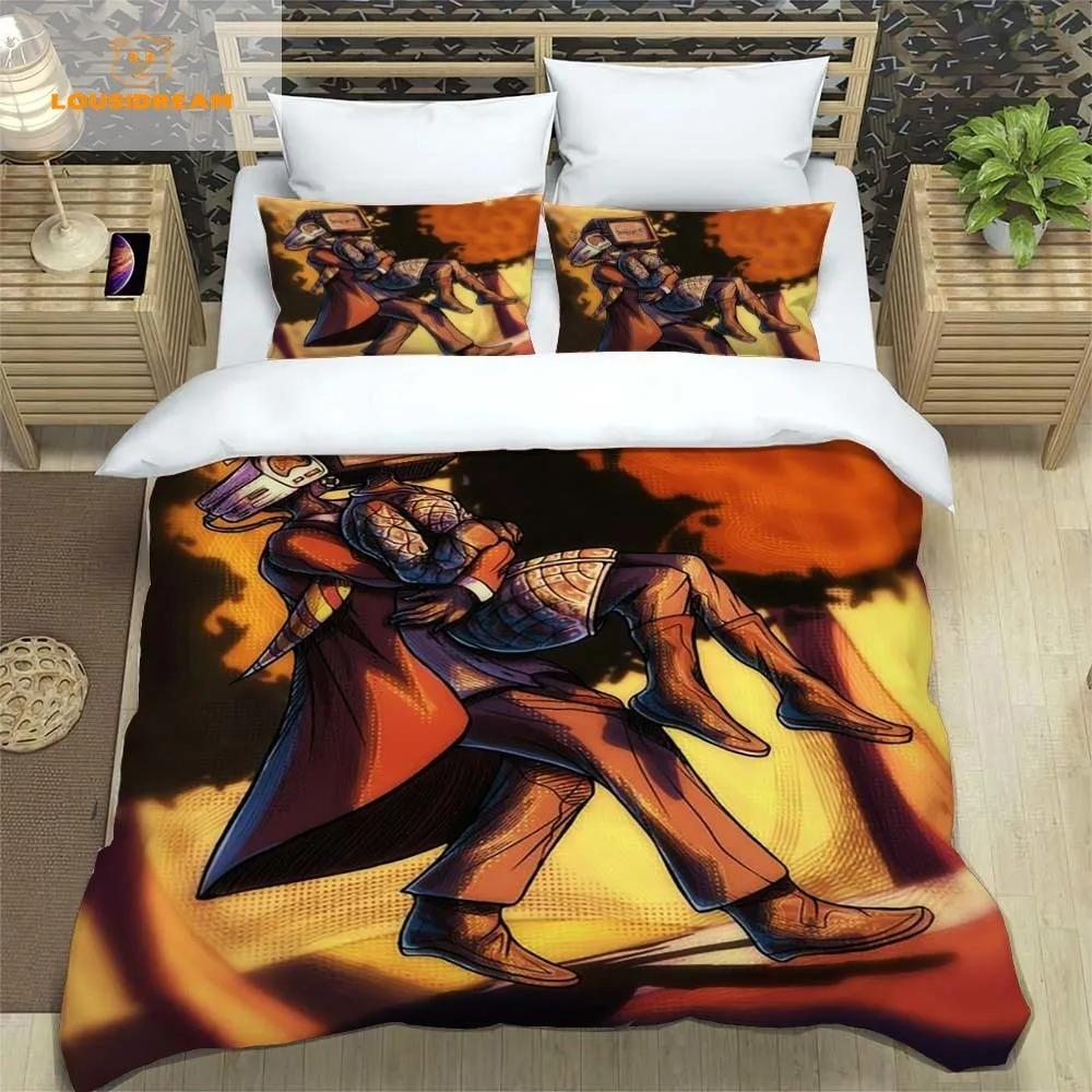 Skibidi Toilet Funny Kprl Speaker Cartoon Duvet Case Pillowcase Bedding Set Twin Full King for Boys Adults Bedroom