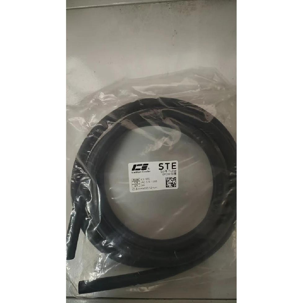 IceManCooler 8x12MM Hose Tube EPDM For Server Water Cooling Loop Build,Matte Black Soft Pipe,,2 Meters