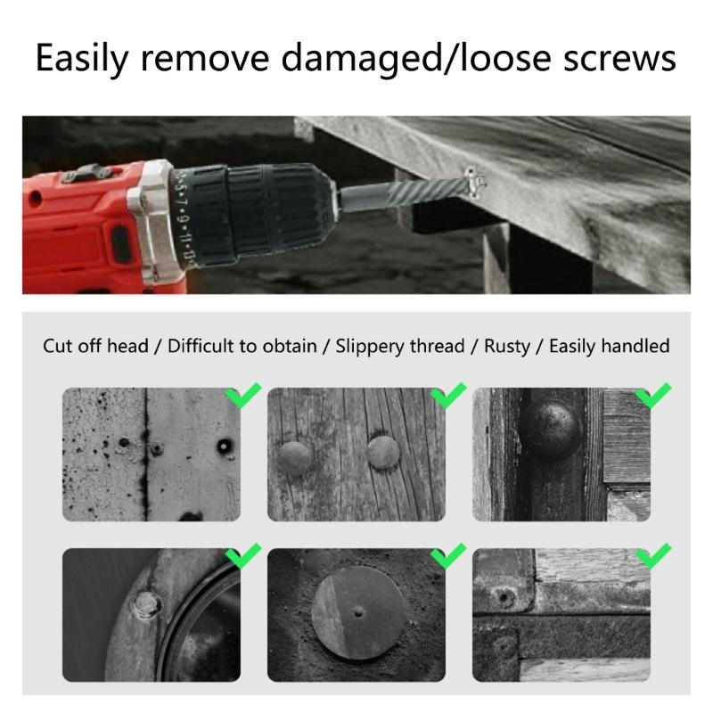 Professional 11Pcs Damaged Screw Extractor Kit Carbon Steel Drill Bit Set Rusted Bolt Removal Tool With Hexagonal Shank Design