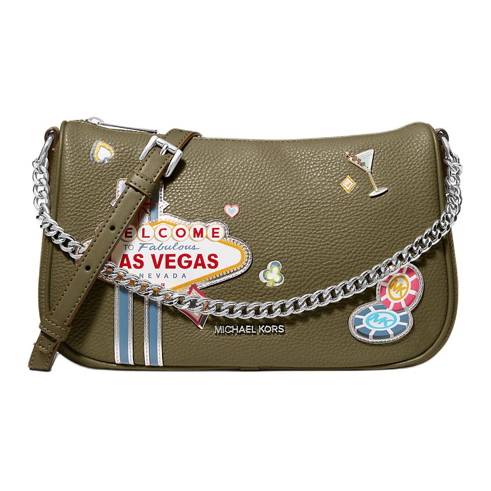 Michael Kors Carmela Pattern Print Crossbody Bag Medium Women Bags Olive-Green 35F5S1QC6V-OLIVE Basic Set (Bag+Dust Bag)