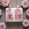 DIY Digital Birthday Candles with Pink Bow Cake Decoration