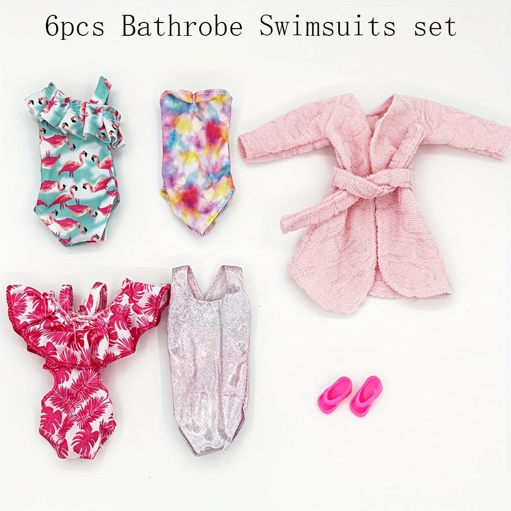 

Набір із 6 предметів одягу для ляльки-дівчинки 11,5 дюймів, купальники, халати, капці, модні аксесуари для ляльок, милі іграшки для перевдягання