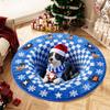 Imitation Cashmere Christmas Round Carpet 60*60cm Santa Claus Floor Mat Entrance Carpet  Home Decor