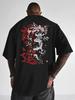 Vintage Red White Dragon With Plum Blossom Streetwear Graphic Tshirt
