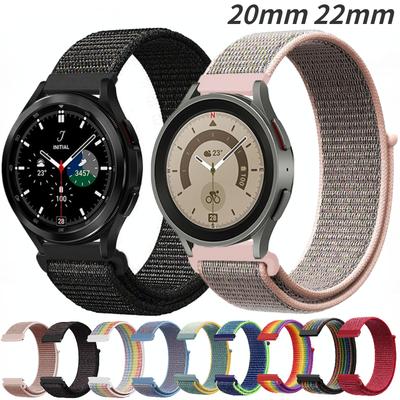 20mm 22mm Nylon Loop Band for Samsung Galaxy Watch 7/6/Classic/5/4/3/Gear S3 Wristband Huawei Watch 4/GT-2-3-Pro/Amazfit GTR/GTS