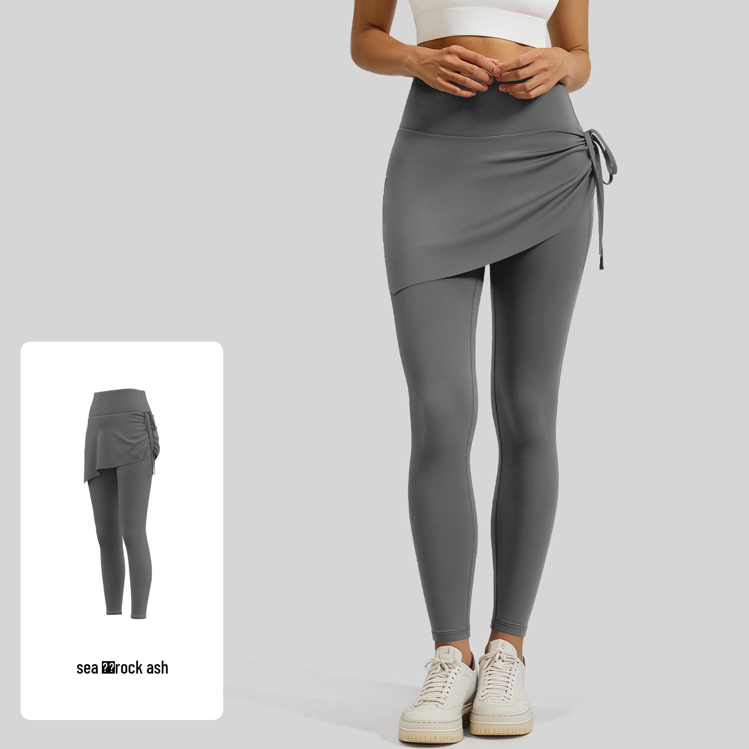 2026 Women s Slimming Pleated Yoga Skort, Drawstring, Anti-Exposure, Faux Two-Piece, Sports Fitness Skirt. XXL