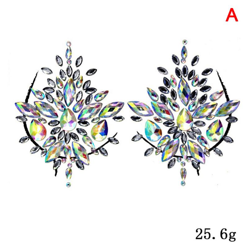 

Поддельные татуировки наклейки на грудь драгоценности лицо деко алмаз акрил