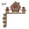 Gingerbread House Decor Christmas Wooden Door Corner Sign, L Shaped Festive Hanging Ornament Indoor Holiday Wall Art for Party, Santa Reindeer